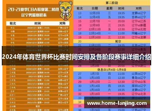 2024年体育世界杯比赛时间安排及各阶段赛事详细介绍